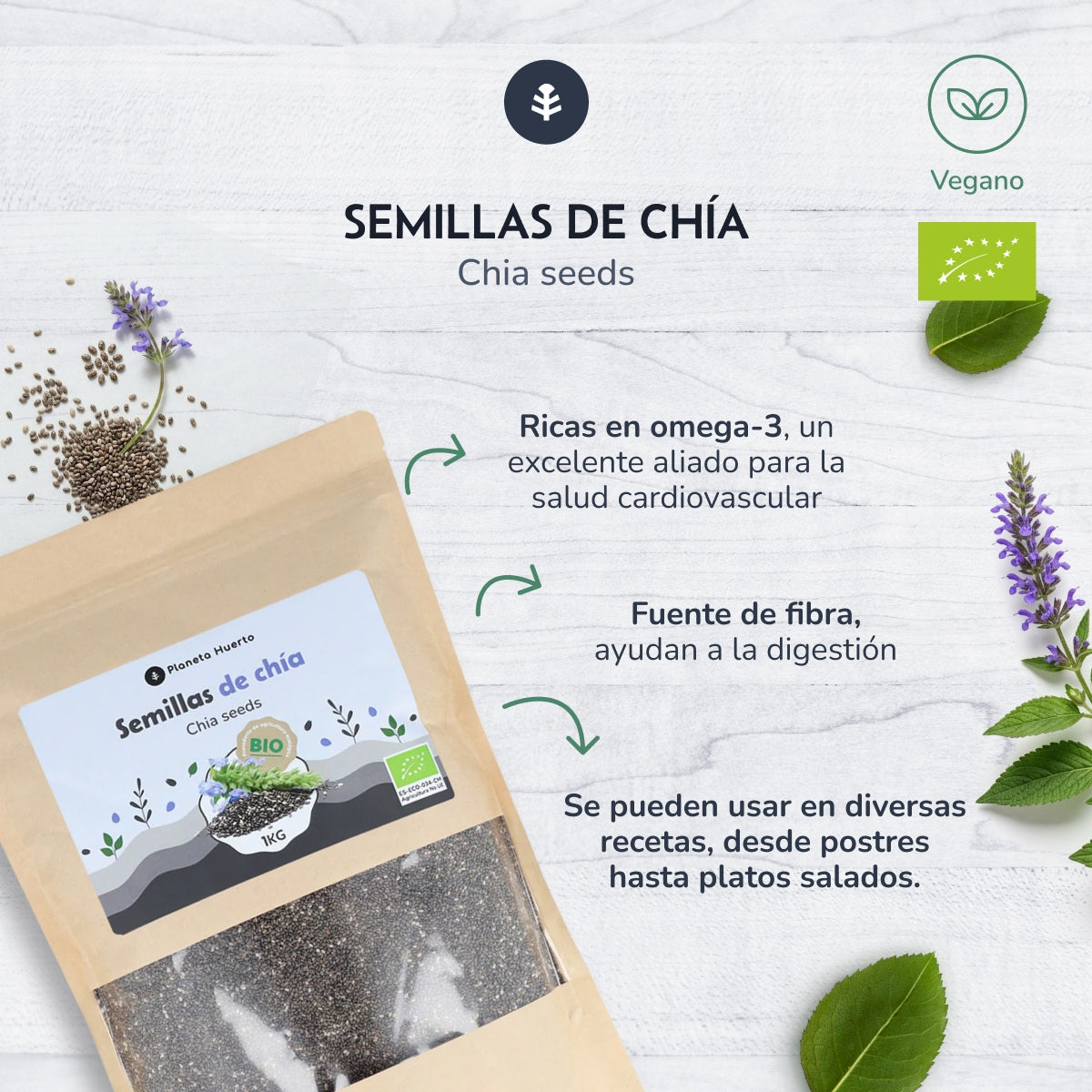 2er-Pack Bio-Chiasamen Planeta Huerto 1 kg