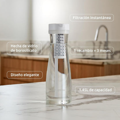 Carafe filtrante en verre PitcherPro SMR Tappwater 1,45 l