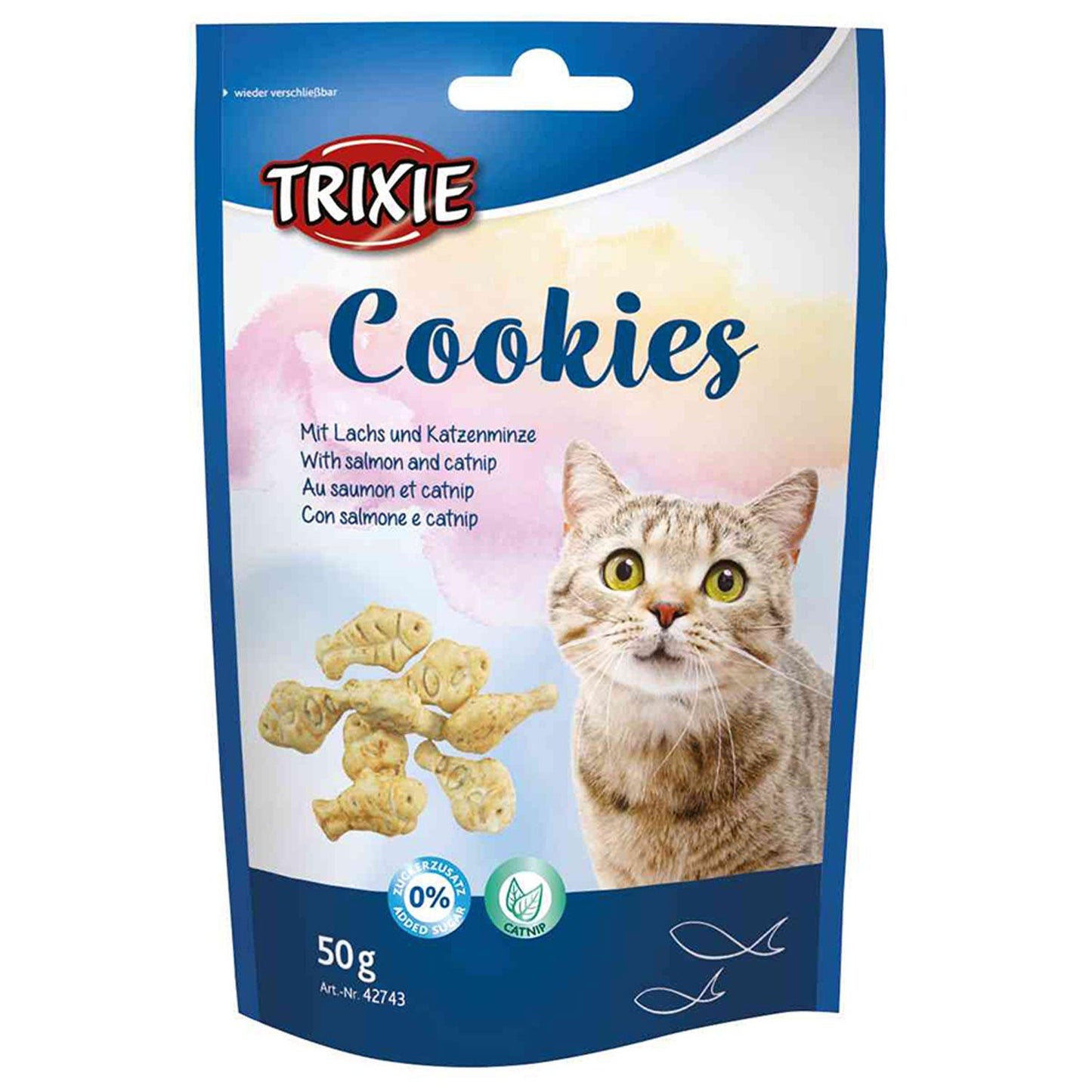 Trixie Kekssnacks mit Lachs und Katzenminze, 50 g