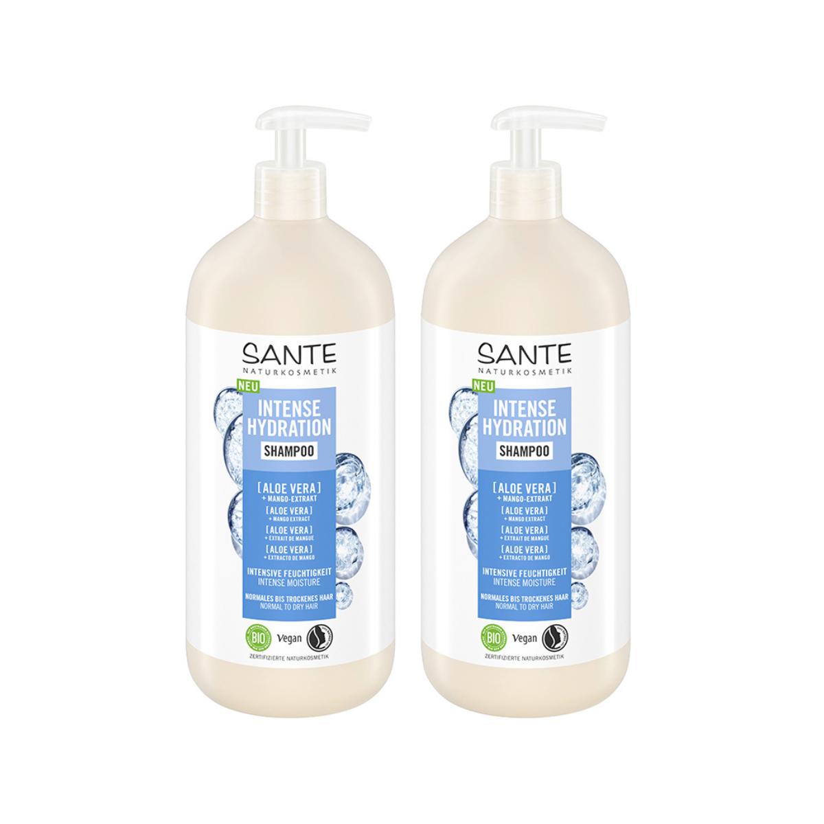 2-pack intensivt återfuktande schampo med aloe vera Sante 950 ml