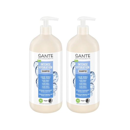 Confezione da 2 shampoo idratante intensivo all'aloe Sante 950 ml