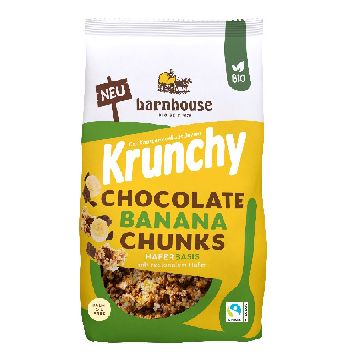 Müsli Krunchy BIO Choco Banana Chunks Barnhouse 450 g