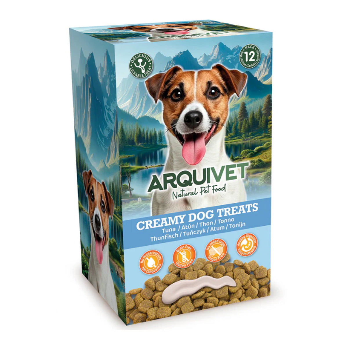 Flüssiger Snack Creamy für Hunde mit Thunfisch Arquivet (5 Beutel à 15 g)