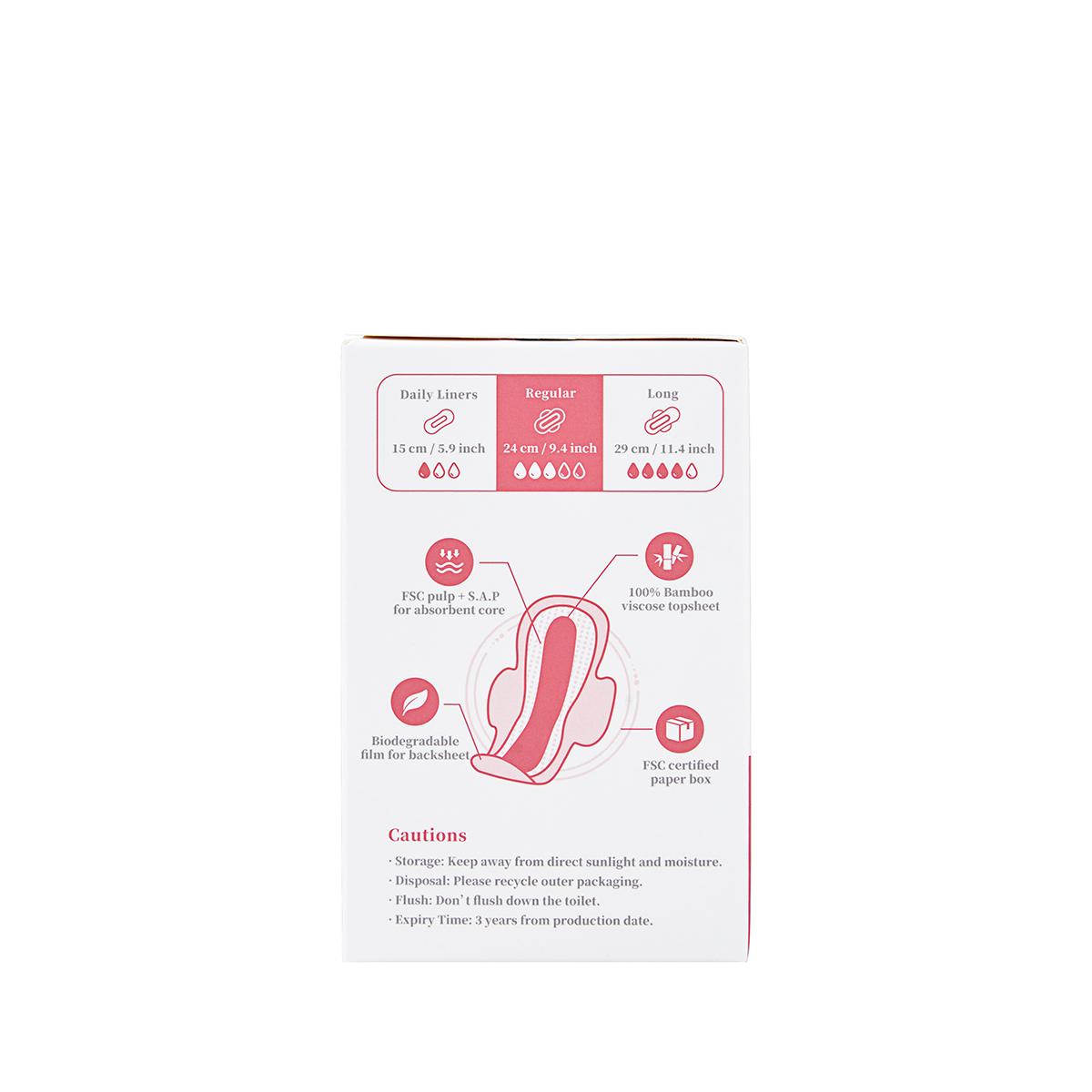 Biodegradowalne podpaski z włókna bambusowego Regular Ecoboom 8 szt.
