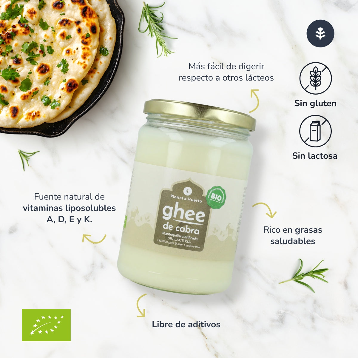 Ghee, klarowane masło kozie ECO Planeta Huerto 500 g