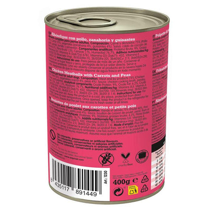 Frische Hühnerfleischbällchen Arquivet 400 g Nassfutter für Hunde mit Huhn, Karotten und Erbsen