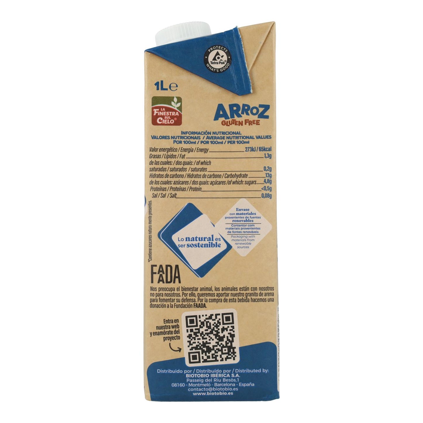 6er-Pack glutenfreies Reisgetränk La Finestra Sul Cielo 1 l