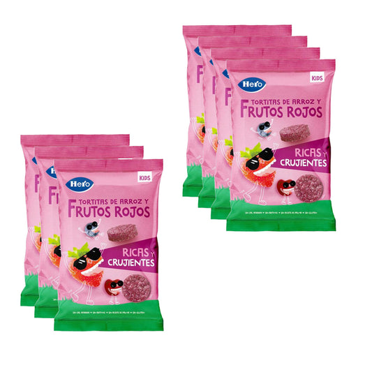 Confezione da 7 fette di riso e frutti rossi senza glutine 40 g-Hero Kids