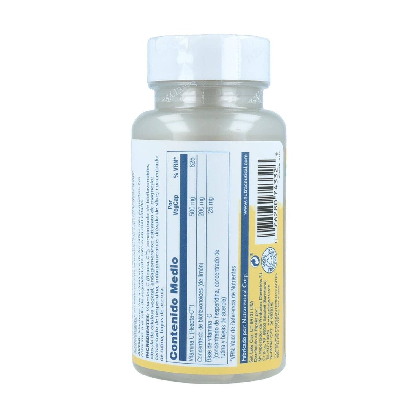 Reacta C 500 mg Solaray, 60 gélules