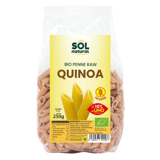 Quinoamakarroni med ekologiskt lin utan gluten Sol Natural 250 g