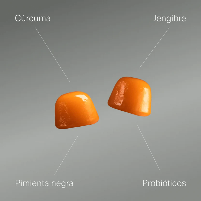Kurkuma mit Ingwer und schwarzem Pfeffer + Probiotika Aldous Bio 120 Gummibärchen