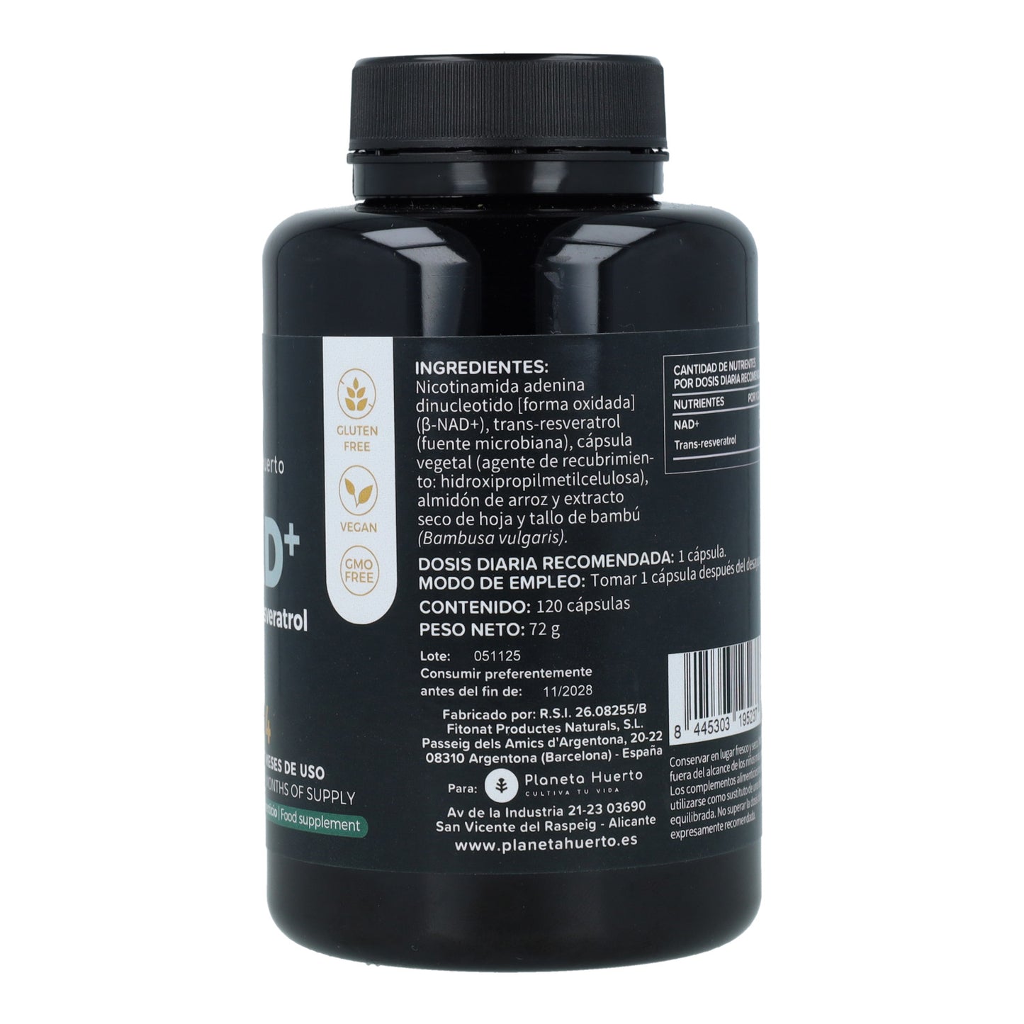 NAD+ Transresveratrol Planeta Huerto 120 Kapseln
