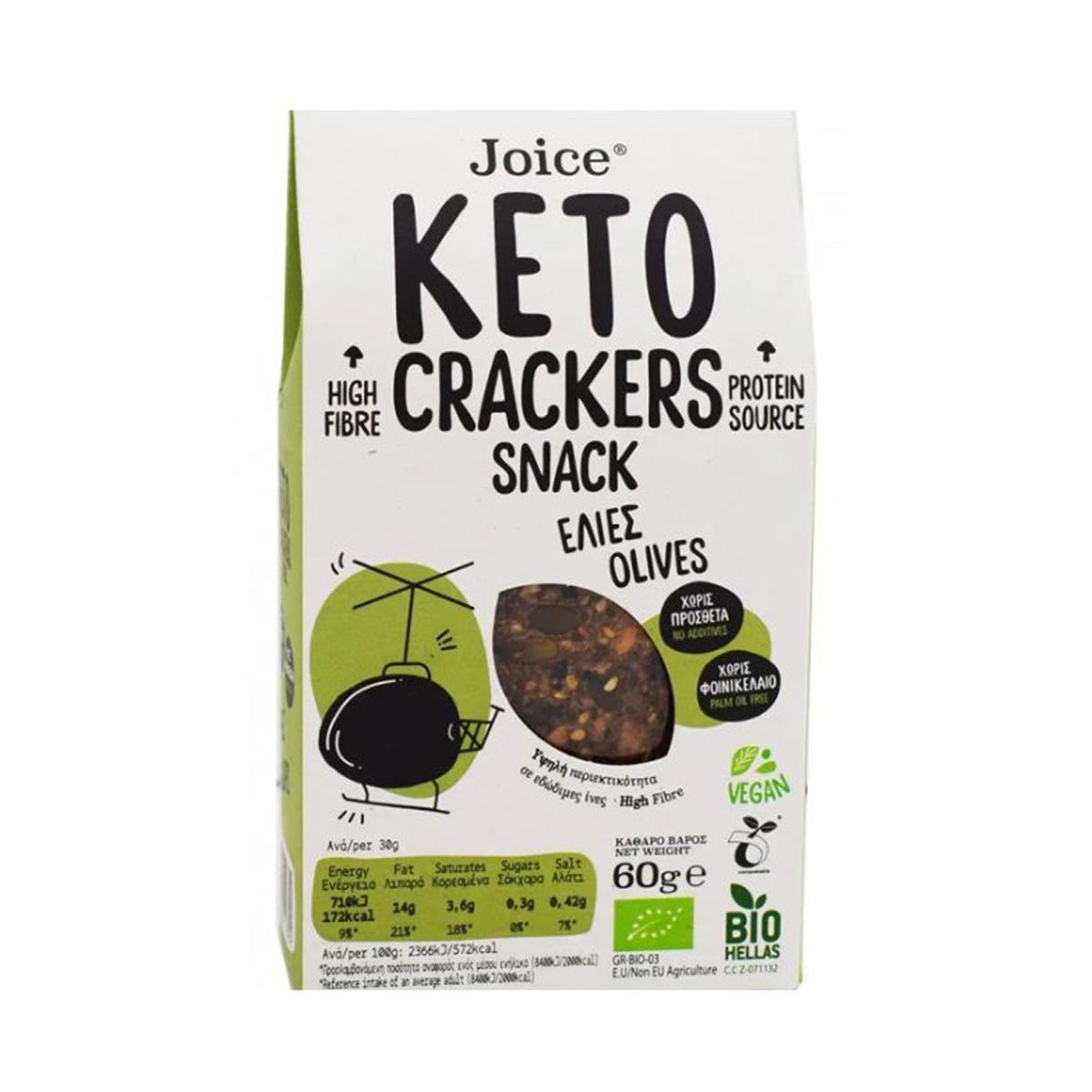 Keto-Cracker mit Oliven Joice Foods 60 g