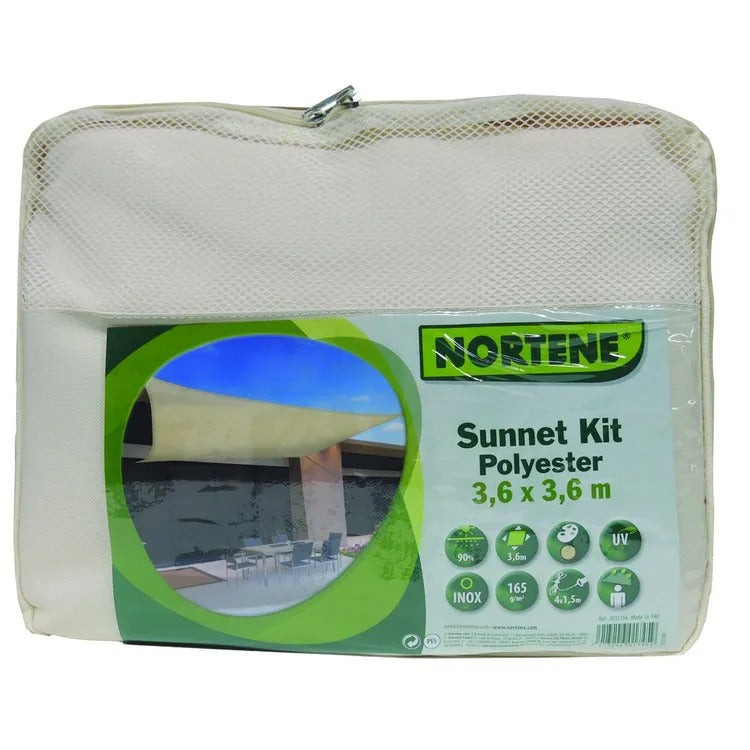 Sunnet waterproof triangular sail awning kit 5x5x5m