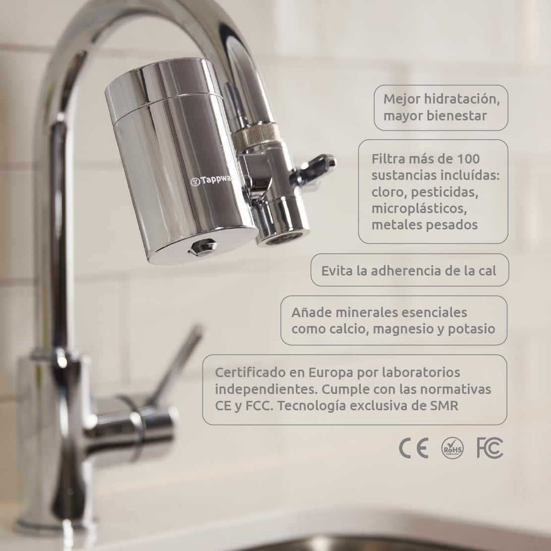 Confezione da 2 cartucce per filtro EcoPro Chrome SMR Tappwater