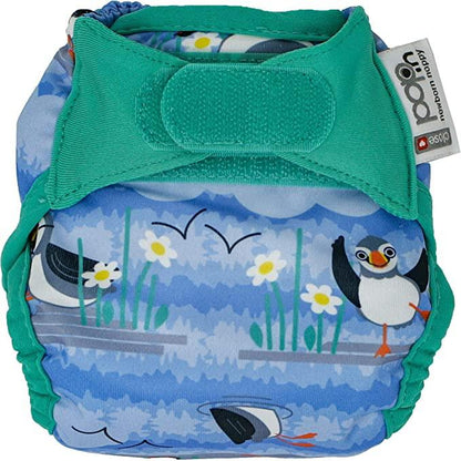 Couche lavable biolaminée Blue Puffin pour nouveau-nés Close Parent