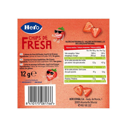Pack of 7 Hero Kids Strawberry Chips 12g