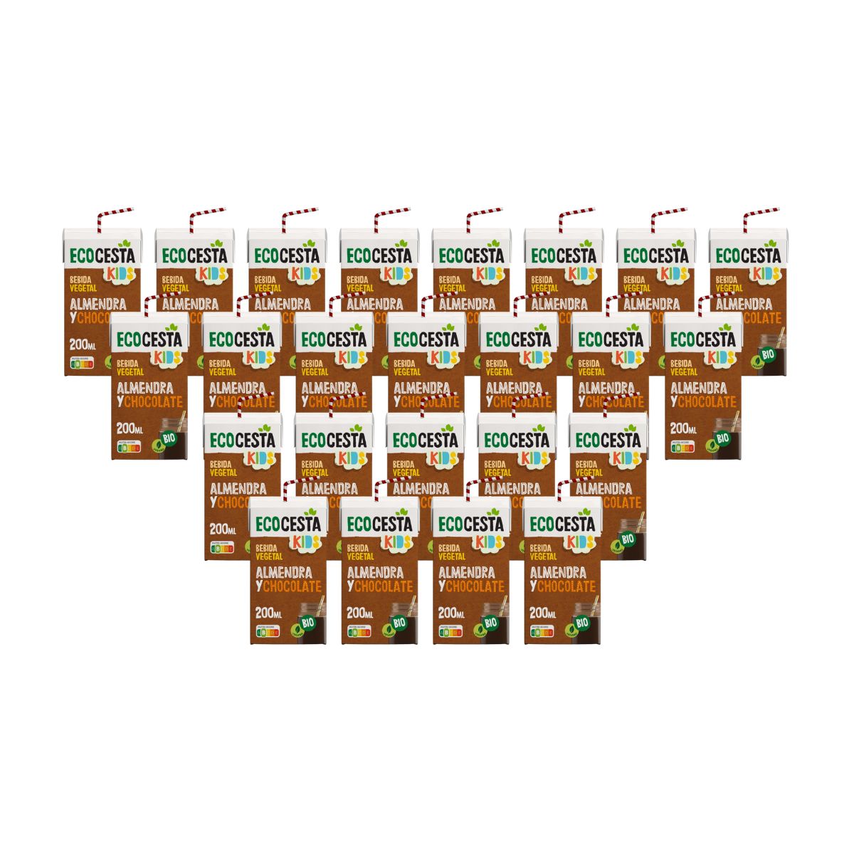 Pakket 24 x Mini-amandeldrank met chocolade Bio Ecocesta 200 ml