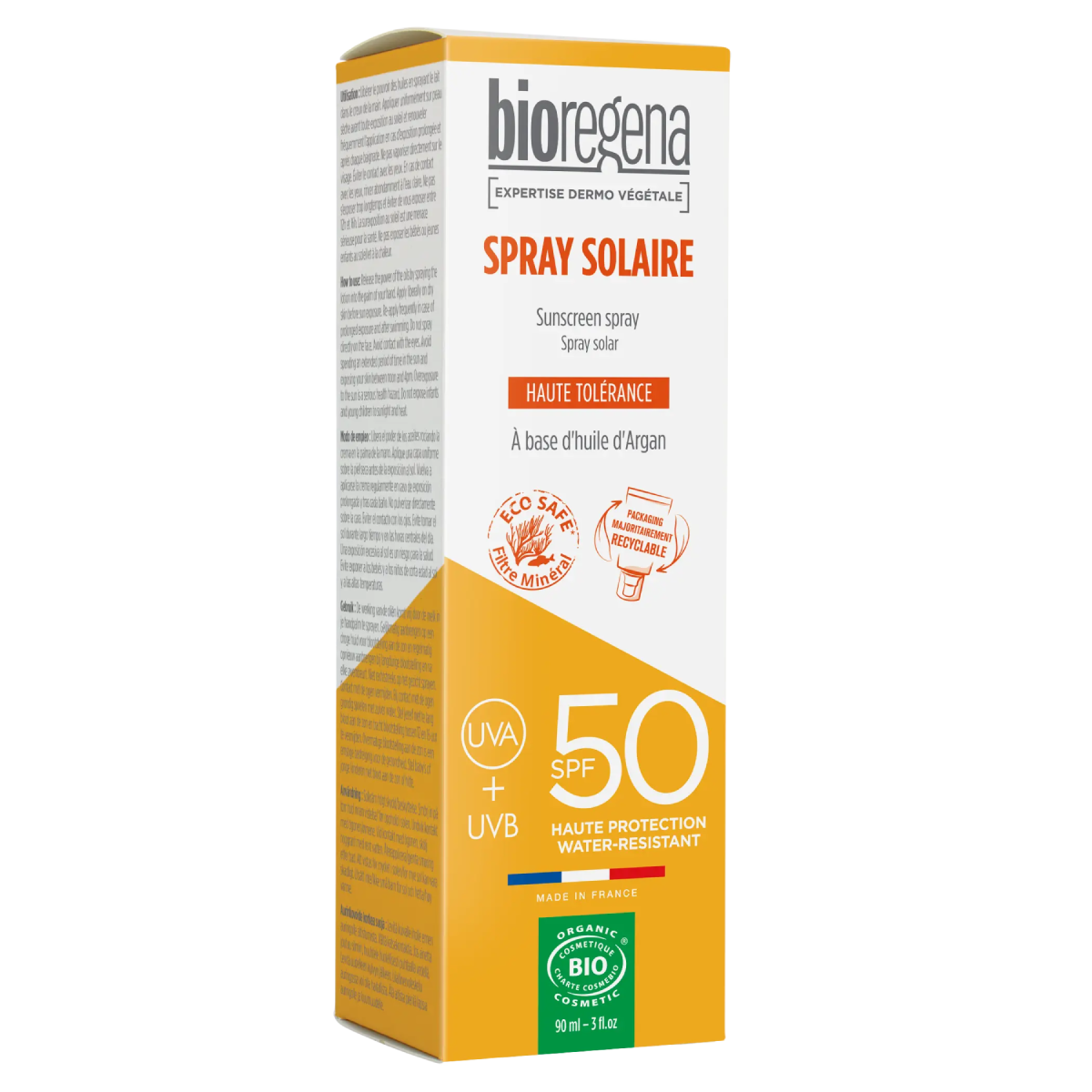 Zonnebrandcrème voor volwassenen in sprayvorm SPF 50 BIO Hypoallergeen Bioregena, 90 ml
