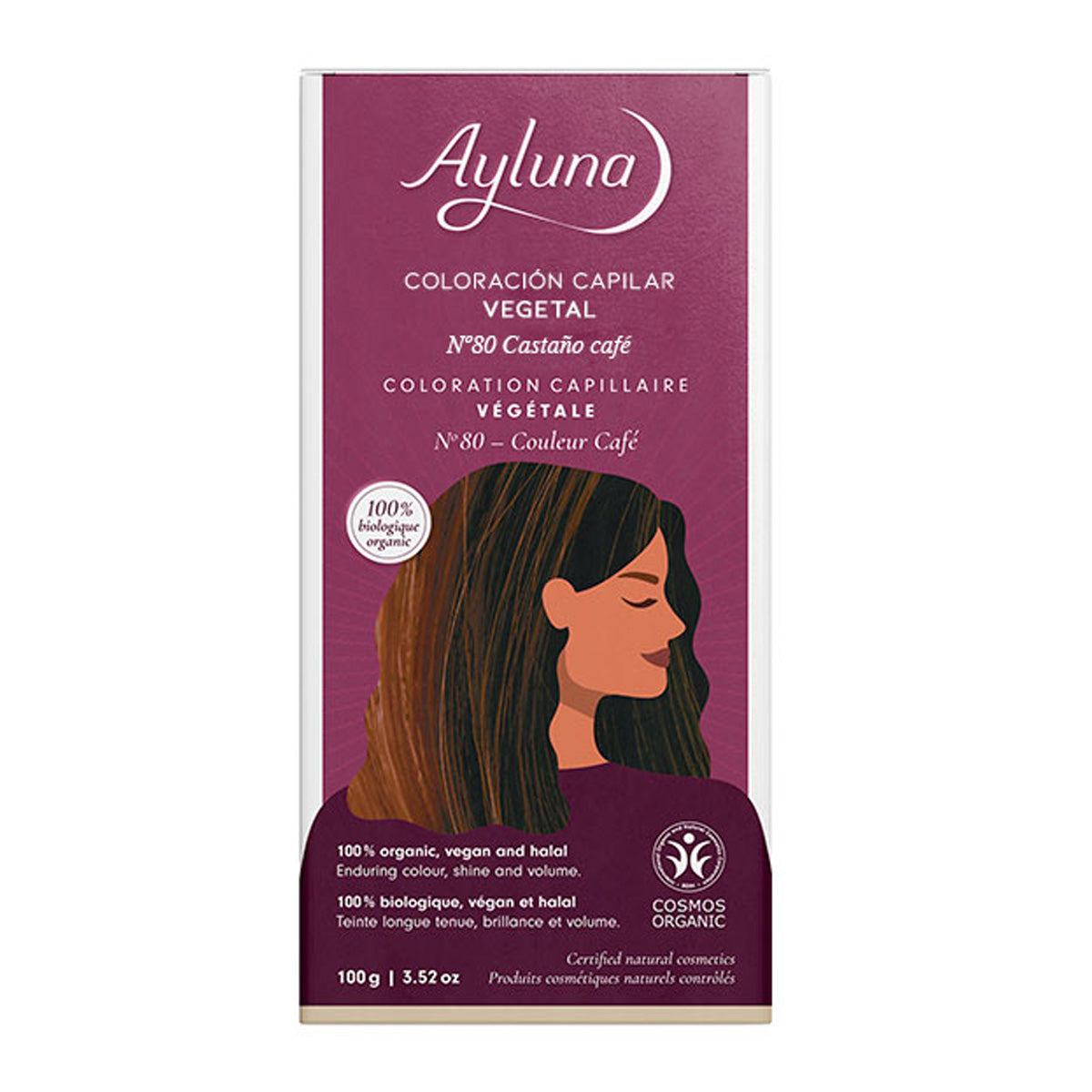 Plantaardige kleurstof 80 Kastanjebruin Ayluna, AYLUNA, 100 g