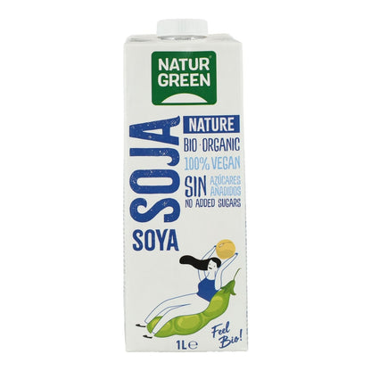 Pakket 6 x Nature BIO sojadrank zonder suikers NaturGreen 1 L