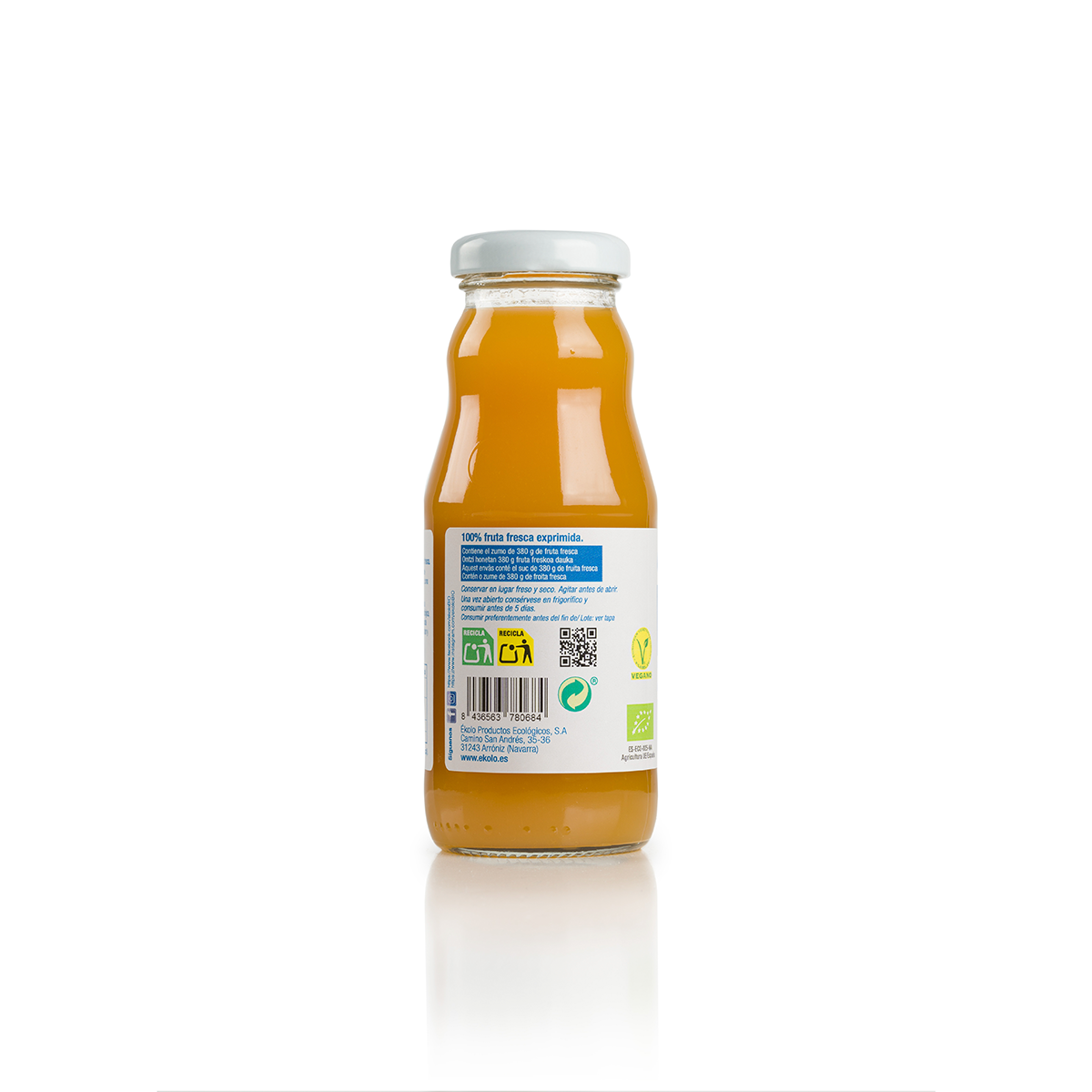 Jus de pêche et de raisin 100 % pressé Ékolo Bio 200 ml