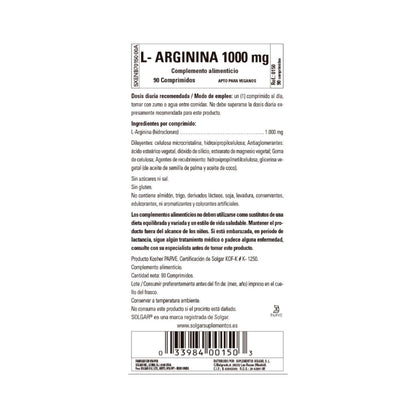 L-arginina, 90 compresse da 1000 mg