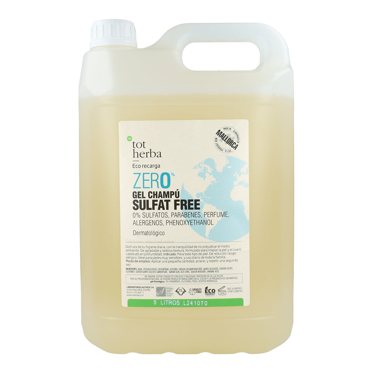 Sulfaatvrije shampoo Zero Tot Herba 5 liter