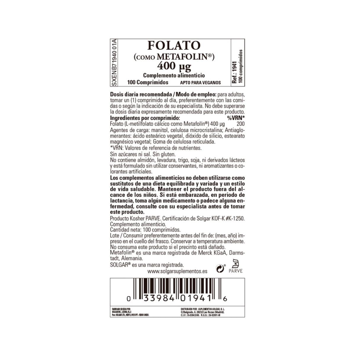 Folsäure (Metafolin) 50 Tabletten