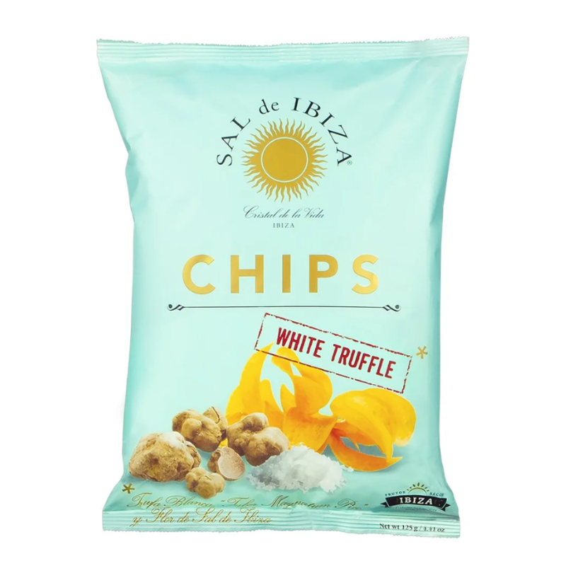 Chips de pommes de terre à la truffe blanche d'Ibiza, sel, 125 g