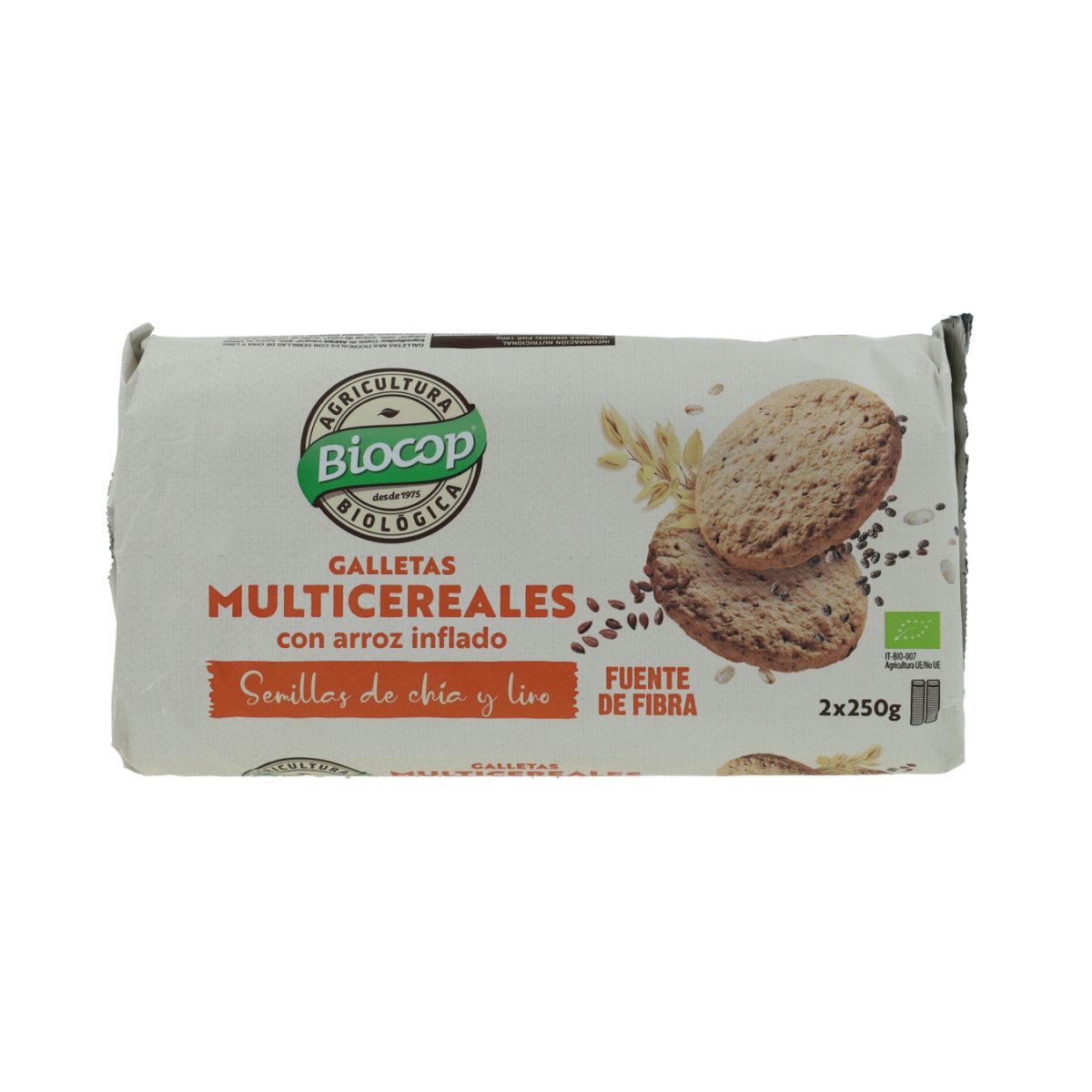Biscotti multigrano con riso soffiato BIO Biocop 2 confezioni da 500 g