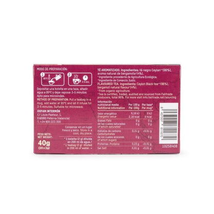 Thé noir bio Earl Grey Fair Trade Tierra Madre Oxfam Intermón 40 g