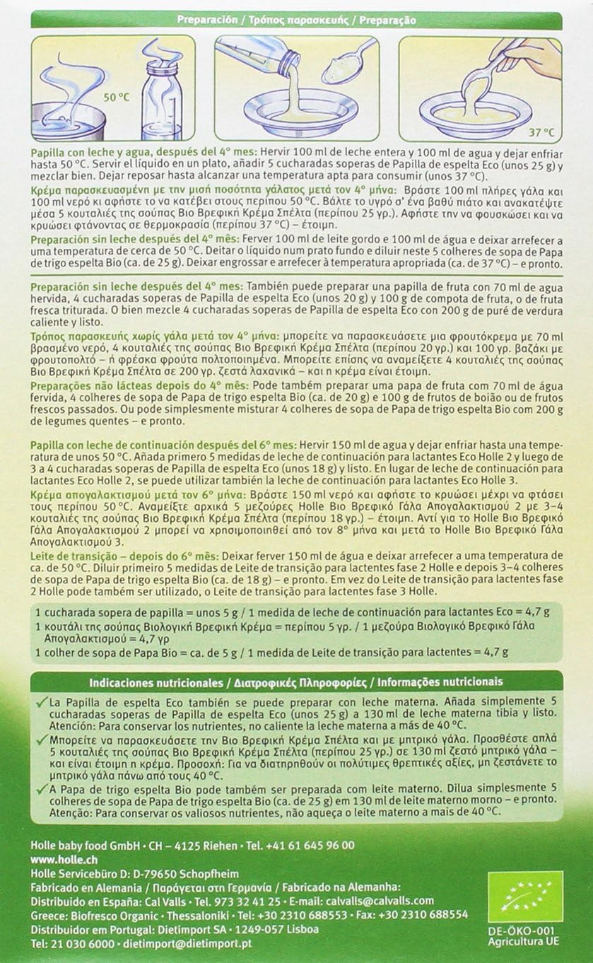 Papilla BIO  de espelta +4 meses Holle 250 g