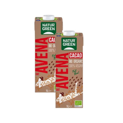 Confezione da 2 bevande al cioccolato e avena NaturGreen 1 L