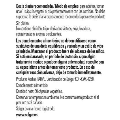 Vitamine D3 (cholécalciférol) 4000 UI (100 μg) 60 gélules végétales Solgar