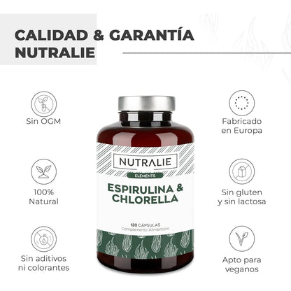 Nutralie Spirulina & Chlorella 1800 mg energii i siły 180 kapsułek