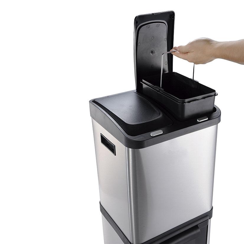 Ökologischer Pedaleimer mit 3 Fächern Habitex 32 l  (überholt)