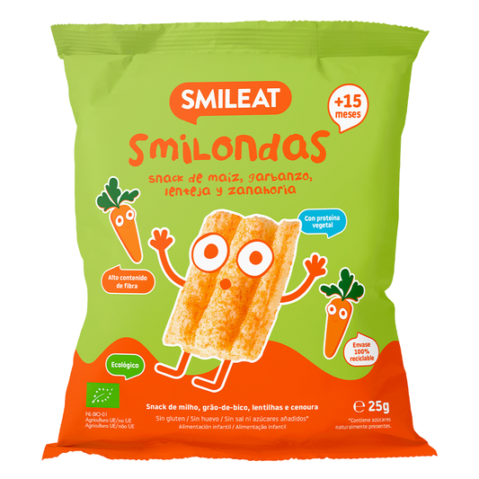 Smilondas Snack au maïs, pois chiches, lentilles et carottes Eco Smileat 25 g