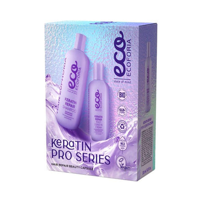 Soin capillaire réparateur « Keratin Pro Series », Ecoforia 400 ml/200 ml