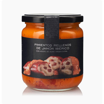 Mit iberischem Schinken gefüllte Piquillo-Paprikaschoten mit nativem Olivenöl extra La Chinata 125 g